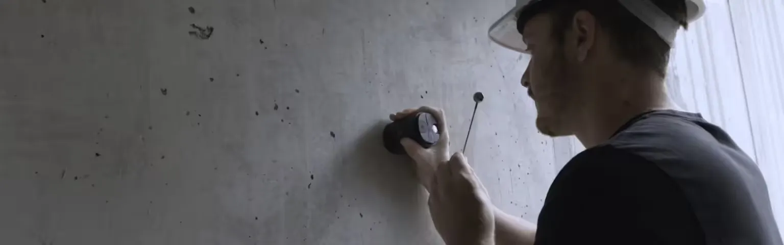 Inspección técnica utilizando un dispositivo para evaluar la uniformidad o la resistividad del concreto en una superficie vertical