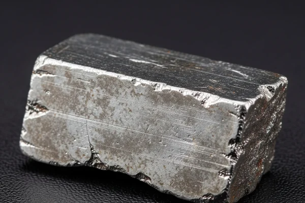 Una pieza de tungsteno, metal conocido por su excepcional dureza, a menudo considerado al preguntar "cuál es el metal más duro del mundo